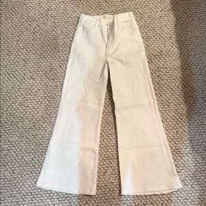 MOTHER Cream Flare Jeans